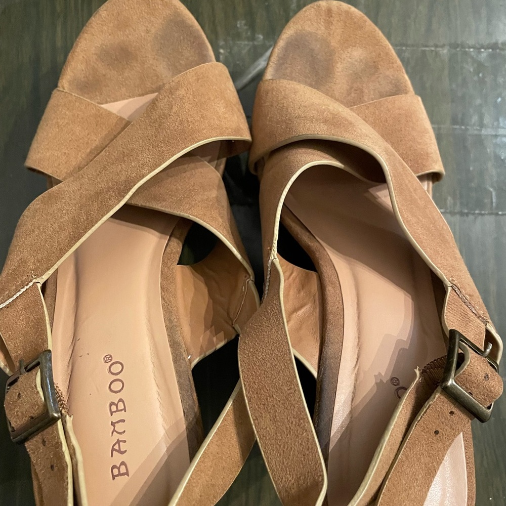 Bamboo Tan Platform Heels